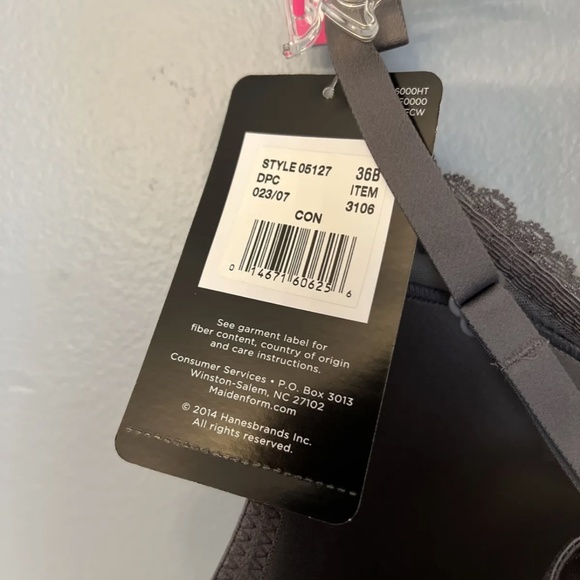 Maidenform Women's Self Expression Gray Lace Plunge Bra 36B - Picture 3 of 3